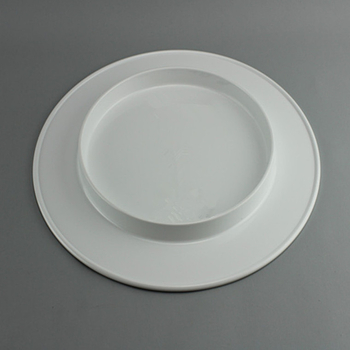 Меламинов диск за сервиране с неправилна форма, надглазурно покритие, печатано лого, възможност за персонализация