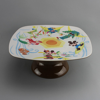 Меламинов диск за сервиране с неправилна форма, надглазурно покритие, печатано лого, възможност за персонализация