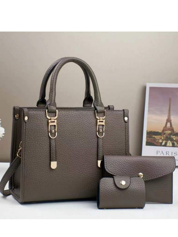 Táska vállra felvehető tote PU bőrből lychee textúrával, nagy kapacitás, cipzáros nyitás, belső zsebek: cipzáras zseb, telefonzseb, ID zseb