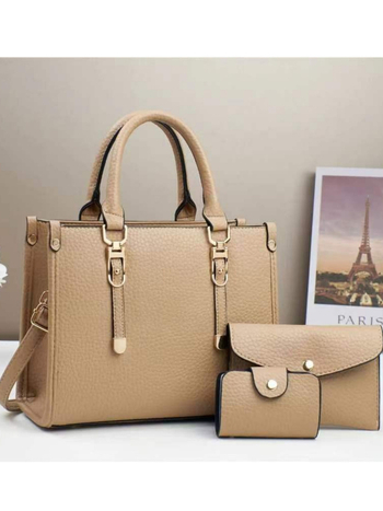 Táska vállra felvehető tote PU bőrből lychee textúrával, nagy kapacitás, cipzáros nyitás, belső zsebek: cipzáras zseb, telefonzseb, ID zseb