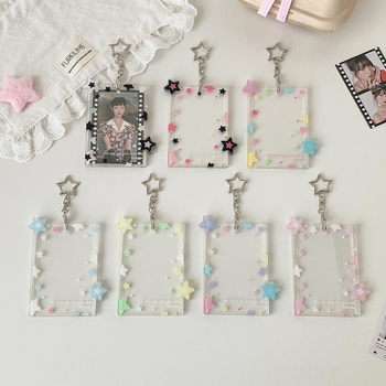 Átlátszó akril kártyatartó ID fotókhoz – HISOCUTE, uniszex, geometriai minta, ifjúsági campus stílus, kártyatároló funkció (Anyag: akril; Minta: geometriai; Nem: uniszex; Márka: HISOCUTE; Stílus: ifjúsági campus)