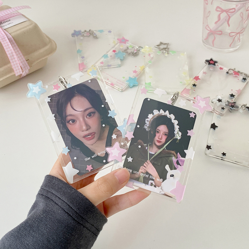 Átlátszó akril kártyatartó ID fotókhoz – HISOCUTE, uniszex, geometriai minta, ifjúsági campus stílus, kártyatároló funkció (Anyag: akril; Minta: geometriai; Nem: uniszex; Márka: HISOCUTE; Stílus: ifjúsági campus)