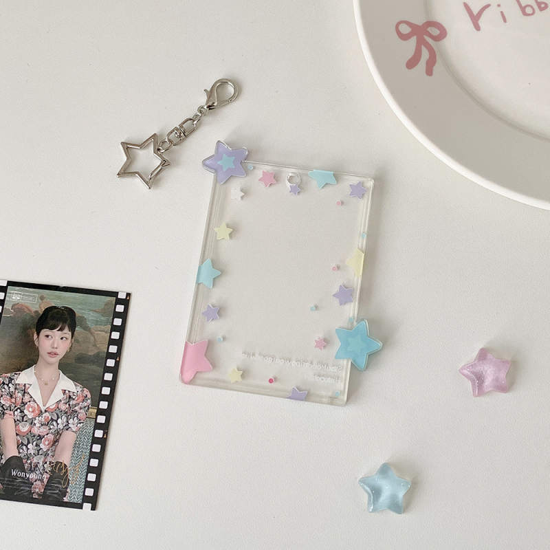 Átlátszó akril kártyatartó ID fotókhoz – HISOCUTE, uniszex, geometriai minta, ifjúsági campus stílus, kártyatároló funkció (Anyag: akril; Minta: geometriai; Nem: uniszex; Márka: HISOCUTE; Stílus: ifjúsági campus)