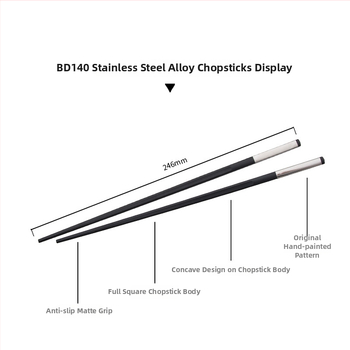 Клечки за хранене от неръждаема стомана 304, марка KMD/Guest Mando, машинно полирани, 10 двойки, стил Light Luxury Retro