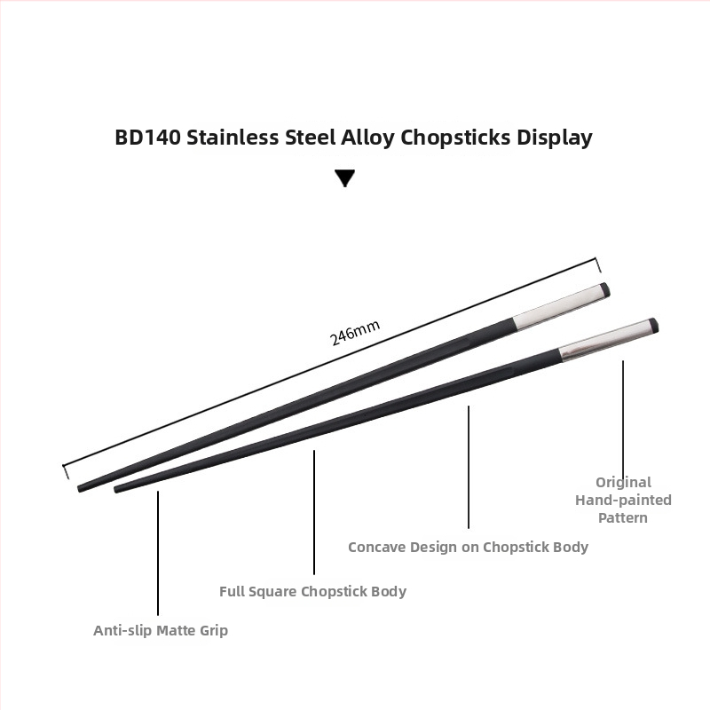 Клечки за хранене от неръждаема стомана 304, марка KMD/Guest Mando, машинно полирани, 10 двойки, стил Light Luxury Retro