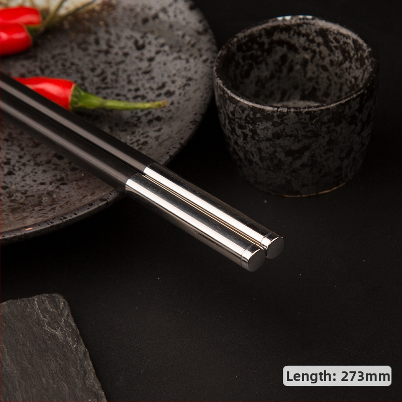 Клечки за хранене от неръждаема стомана 304, марка KMD/Guest Mando, машинно полирани, 10 двойки, стил Light Luxury Retro