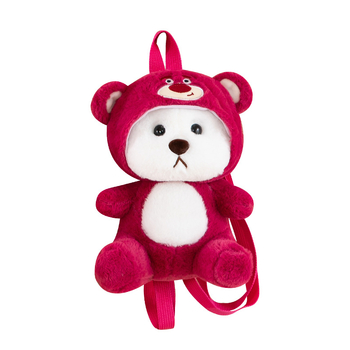 Rucsac din pluș cu ursuleț, unisex, respirabil, curele cu pernă de aer, capacitate sub 20L