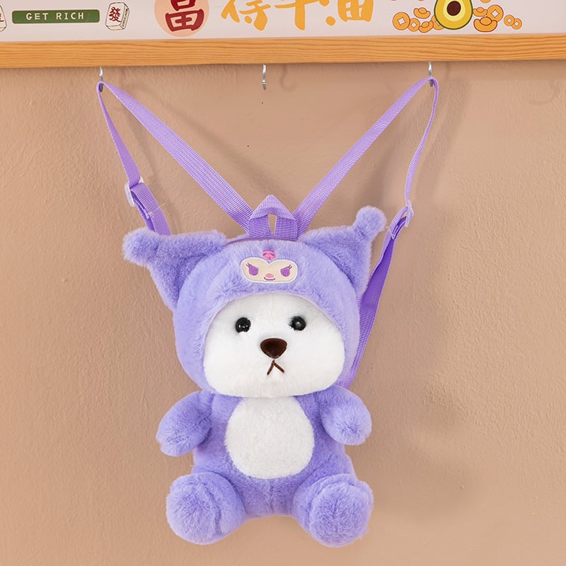 Rucsac din pluș cu ursuleț, unisex, respirabil, curele cu pernă de aer, capacitate sub 20L