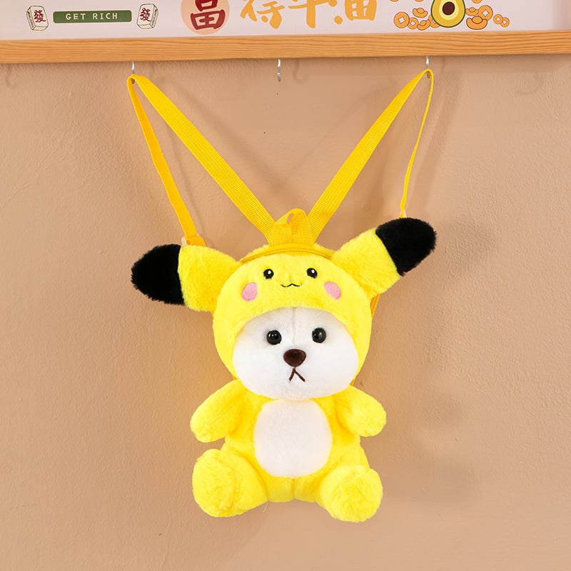 Rucsac din pluș cu ursuleț, unisex, respirabil, curele cu pernă de aer, capacitate sub 20L