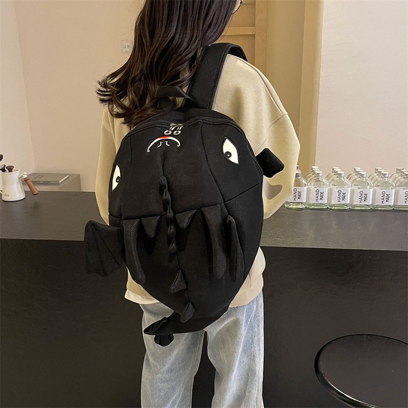 Rucsac 3D cu design cameleon, motiv monstru cu aripi, extensibil, 20–35 L, canvas