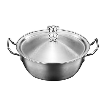 Vas pentru tăiței instant din oțel inoxidabil 304 cu capac, mânere dube în formă de urs, utilizare duală, portabil pentru cămine