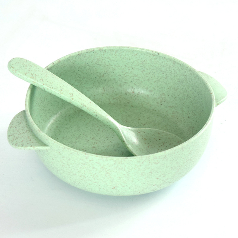 Bol din paie de grâu pentru copii - compatibil cu microundele, rotund, stil modern