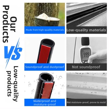 Haokai Universali guminis durų tarpiklis automobiliams su D tipo grioveliu, lipnus, atsparus vandeniui, garso izoliacijai