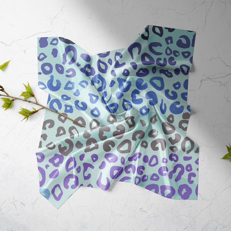 Személyre szabott logóval ellátott poliészter négyszögletes sál, nyomtatott mintával, warp-knitted anyag, nőknek