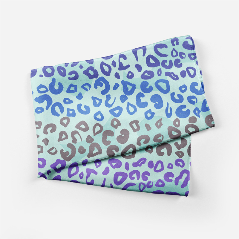 Személyre szabott logóval ellátott poliészter négyszögletes sál, nyomtatott mintával, warp-knitted anyag, nőknek