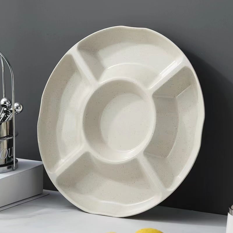 Десертно плато за сервиране (пластмасово; кръгло; модел: еднообразен; модерен минималистичен стил; възможност за печат на лого)