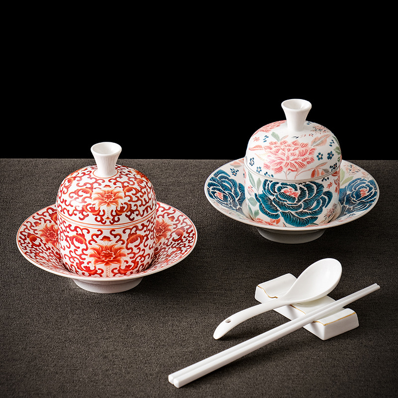 Keramiska vienporciju zupas un sautējuma trauku komplekts, viesnīcas stila trauku komplekts privātajām zālēm restorānā; Materiāls: augstas temperatūras keramika; preces kods Jinxiu