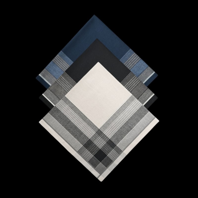 Yan su xing 3 броя памучни носни кърпички с лого, 19,5 g всяка