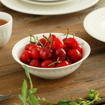 Vas porțelan cu relief, stil retro ușor luxos, potrivit pentru microunde, suprafață cu culoare sub glazură