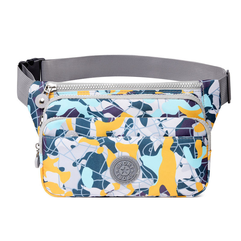 Geantă talie pentru bărbați – țesătură Oxford, model cu dungi, căptușeală poliester, ultraușoară și rezistentă pentru călătorii relaxante