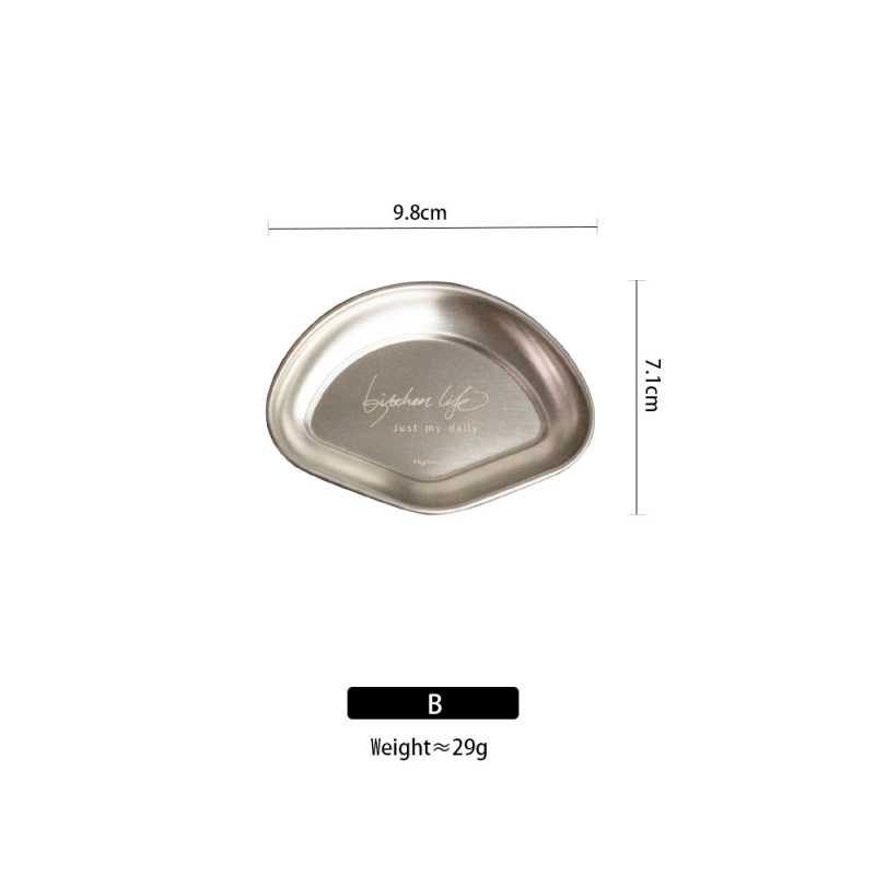 304 неръждаема стоманена чиния за сосове и дип за горещ пот, нестандартна форма, повърхност със снежна глазура, подходяща за микровълнова печка