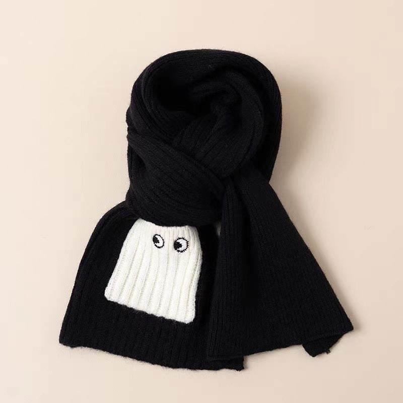 Koreai stílusú babaszál szemekkel és zsebbel, poliészter jacquard szövés, egyszínű minta, melegen tart ősszel és télen