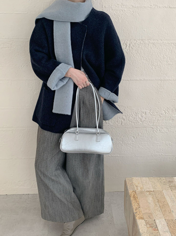 Női gyapjúkabát sálgallérral, koreai stílus, lazán szabott, középhosszú, raglán ujjak