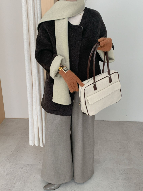 Női gyapjúkabát sálgallérral, koreai stílus, lazán szabott, középhosszú, raglán ujjak