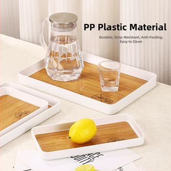 Paletės serijos patiekalų padėklas, šiuolaikiškas minimalistinis stilius, PP medžiaga, logotipo pritaikymas, tinka arbatoms, kavoms ir vaisiams