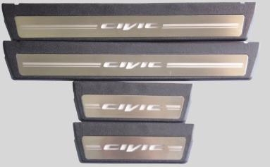 Прагове за врати civicLED, пластмасов материал, модел: 2023 Civic LED door sill