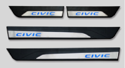 Прагове за врати civicLED, пластмасов материал, модел: 2023 Civic LED door sill