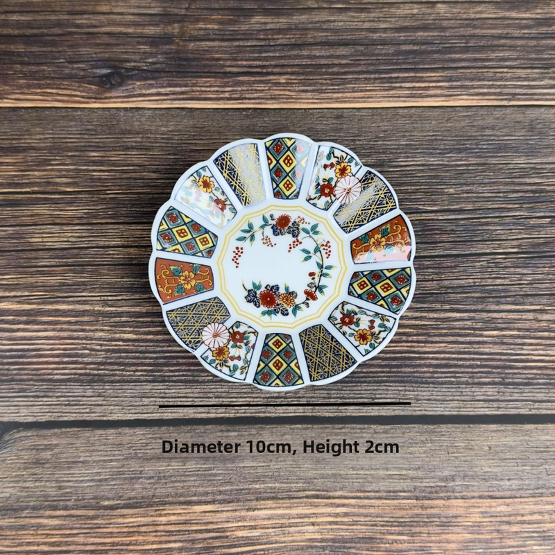 Porcelaninė japoniško stiliaus lėkštė prieskonims ir padažams, apvali, mikrobangų krosnelė saugi, tinkama sashimi, dovana su logotipo pritaikymu