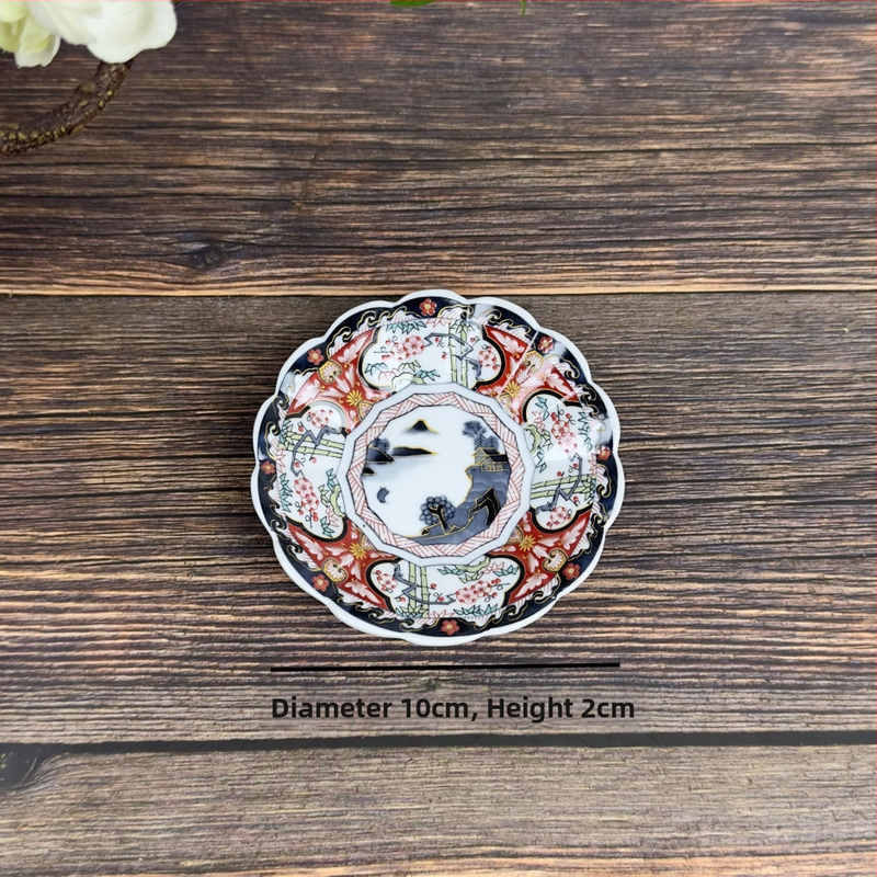 Porcelaninė japoniško stiliaus lėkštė prieskonims ir padažams, apvali, mikrobangų krosnelė saugi, tinkama sashimi, dovana su logotipo pritaikymu