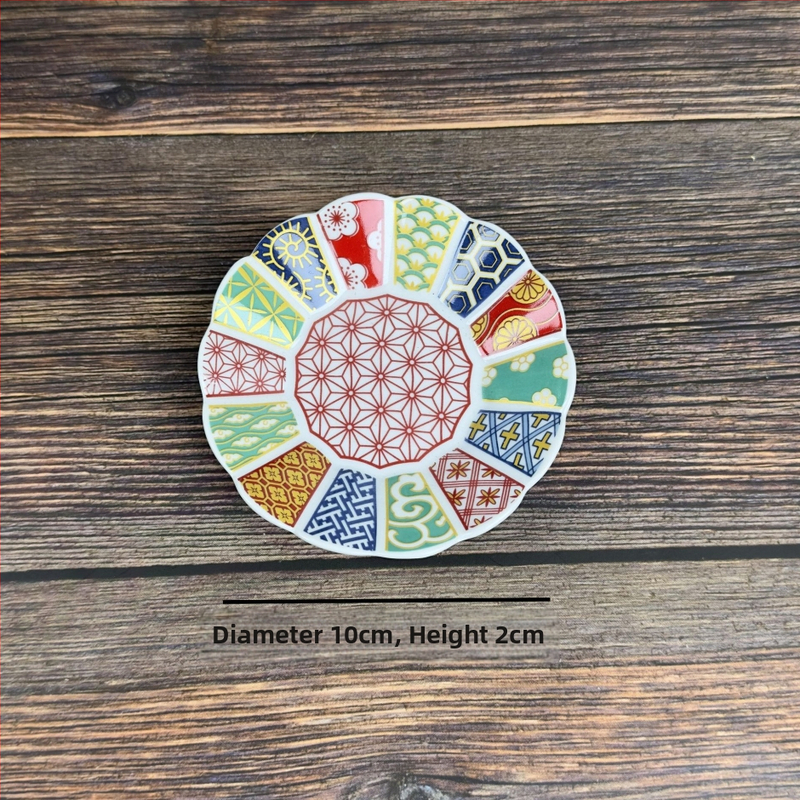 Porcelaninė japoniško stiliaus lėkštė prieskonims ir padažams, apvali, mikrobangų krosnelė saugi, tinkama sashimi, dovana su logotipo pritaikymu