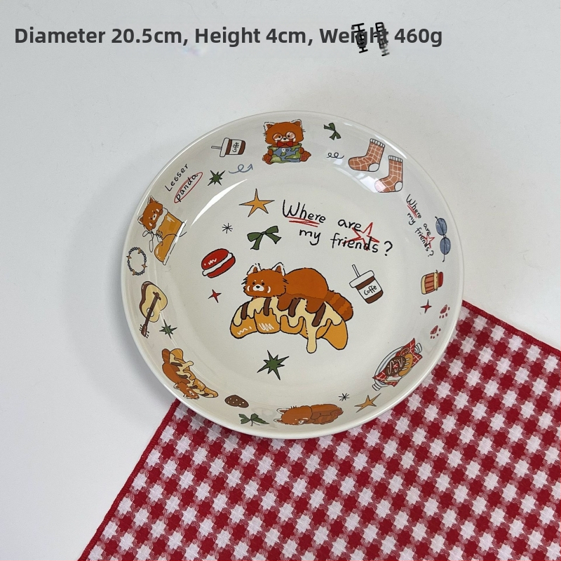 Kerámia tányér – kör alakú, alglazúrral mintázott, aranyos stílus; mikróhullámú sütőben használható; alkalmas tésztához, reggelire és gyümölcsre