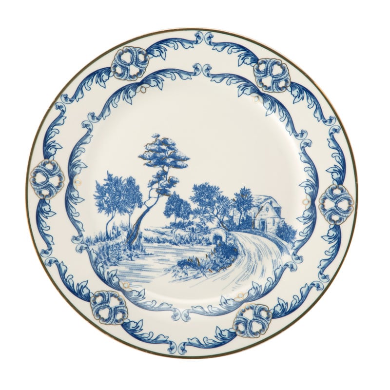 Керамичен комплект чинии с кръгла форма и глазуриран покритие; подходящ за хотели и ресторанти; възможно персонализиране и печат на лого.