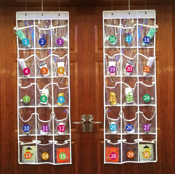 Висяща чанта за съхранение с 15 отделения, нетъкана материя, стенен монтаж или висящ за врата, многофункционална