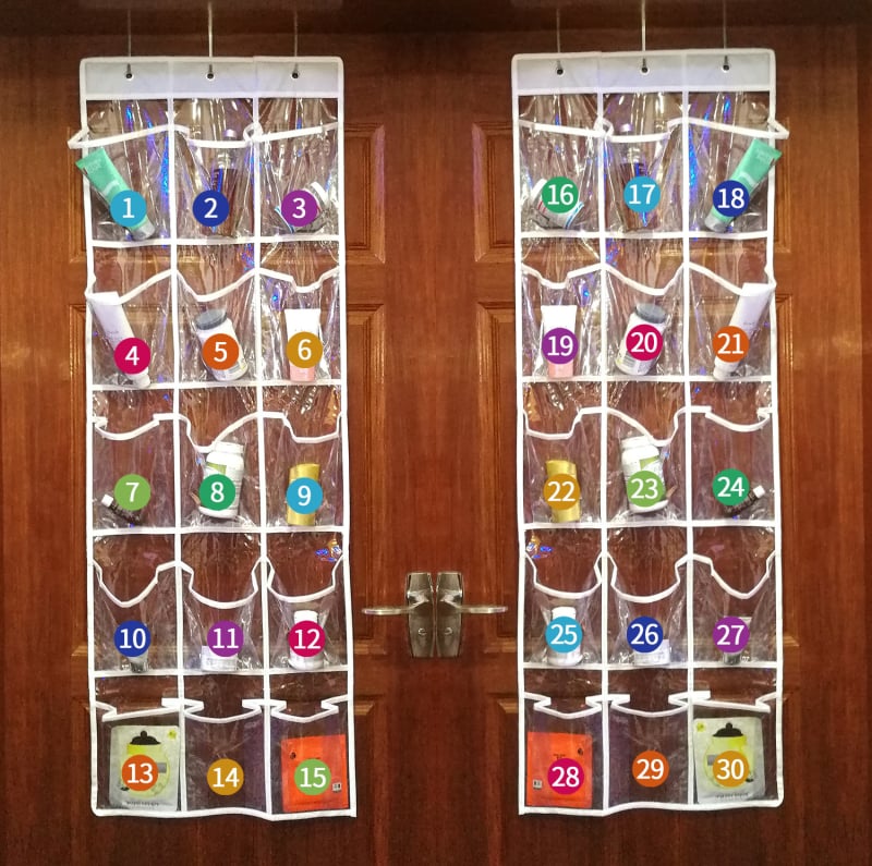 Висяща чанта за съхранение с 15 отделения, нетъкана материя, стенен монтаж или висящ за врата, многофункционална
