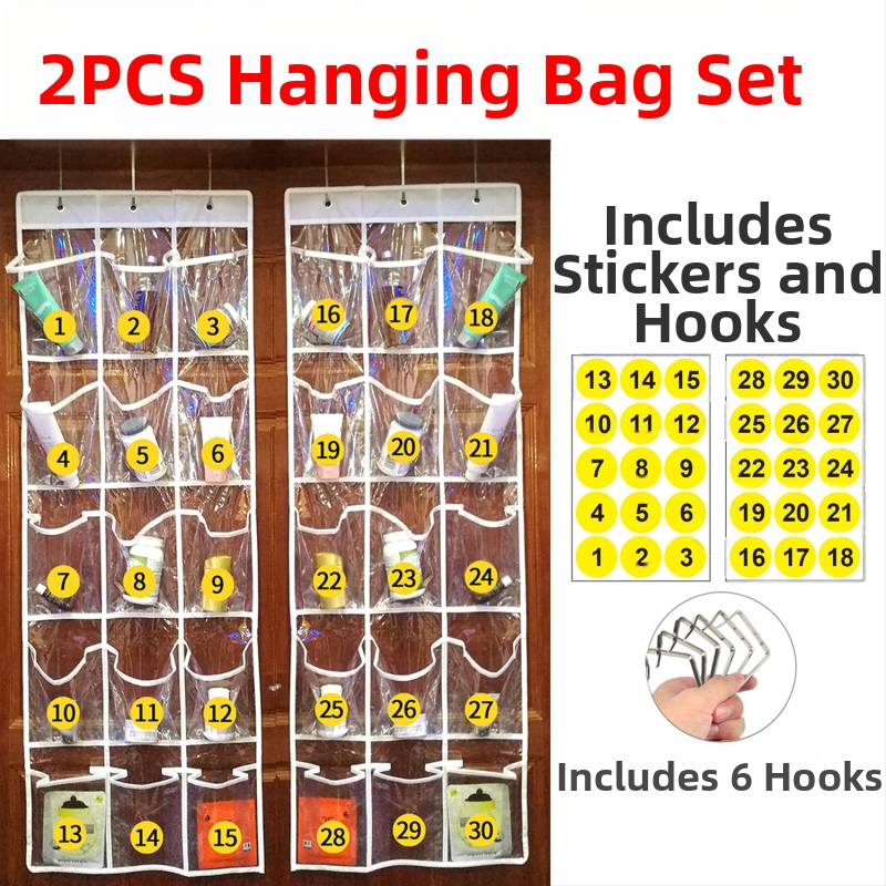 Висяща чанта за съхранение с 15 отделения, нетъкана материя, стенен монтаж или висящ за врата, многофункционална
