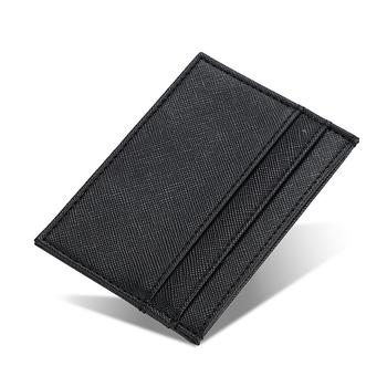 PU kožni ultra-tanki novčanik za kartice s višestrukim pretincima, unisex, prugasti uzorak, gradski minimalizam
