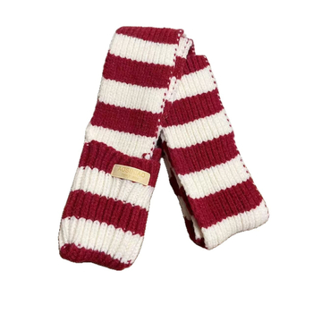 Ženski zimski pleteni šal s džepovima, retro pruge, topao, warp-knit