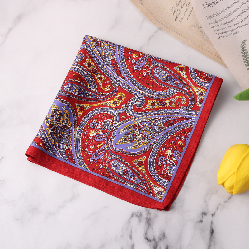 Vyrų kišeninis šalikėlis su gėlių raštu, poliesteris, spauda, laisvalaikio stilius