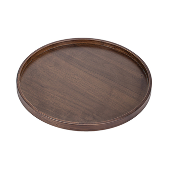 Kerek bambusz tálca teához és desszertekhez, mikrózható, letisztult modern dizájn