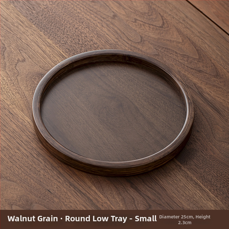 Kerek bambusz tálca teához és desszertekhez, mikrózható, letisztult modern dizájn