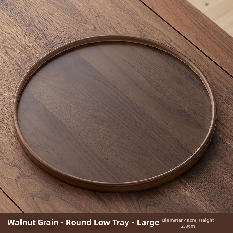 Kerek bambusz tálca teához és desszertekhez, mikrózható, letisztult modern dizájn