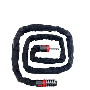 Кодова верижна ключалка за велосипеди, електрически велосипеди и мотоцикли – алуминиева, заключване с код, стил модерен минимализъм