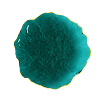 Сет чинии за вечеря от стъкло с нестандартна форма, скандинавски стил, ръчно рисувана повърхност, печатано лого