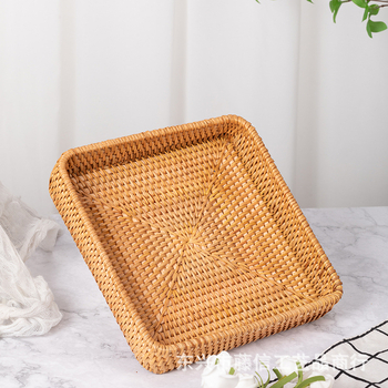 Съхранителна кошница - плетена от есенна лоза, ретро стил, за плодове, хляб и козметика на бюрото