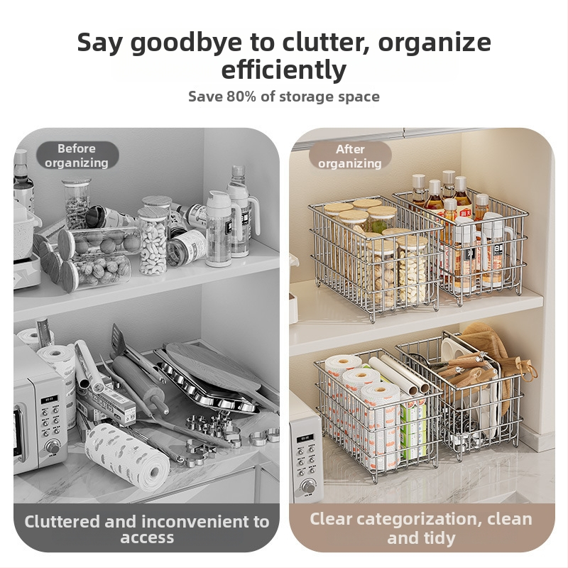 Дренажна кошница от 304 неръждаема стомана за кухня – настолно съхранение на плодове, зеленчуци и козметика