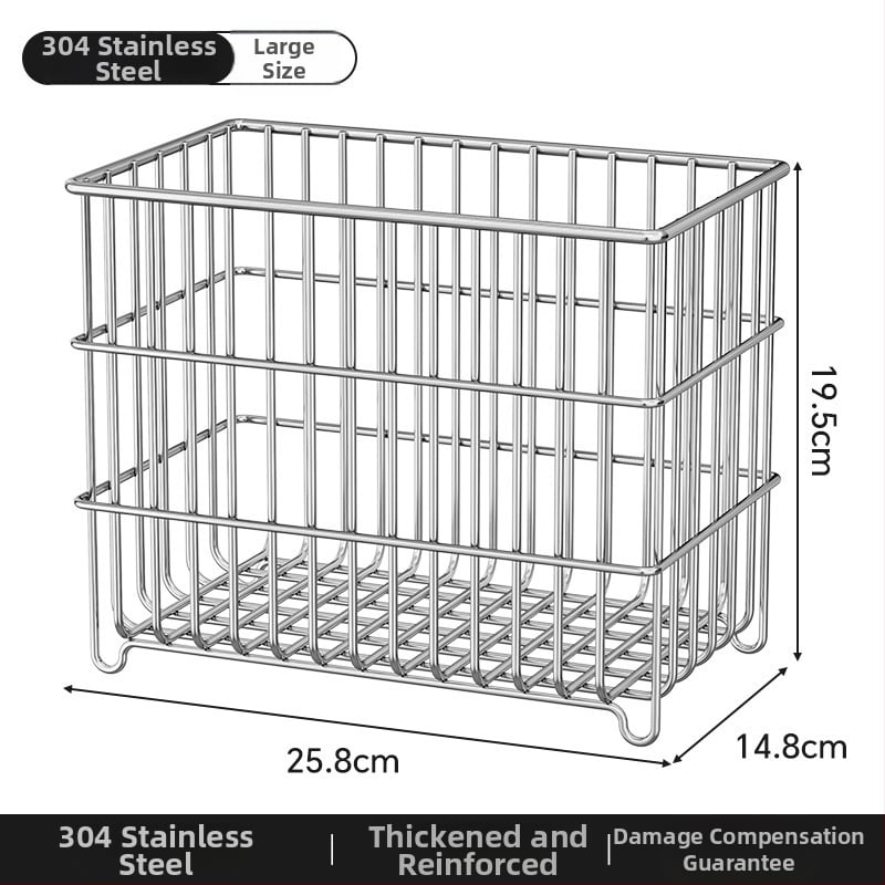 Дренажна кошница от 304 неръждаема стомана за кухня – настолно съхранение на плодове, зеленчуци и козметика